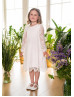 Long Sleeves Ivory Full Lace Flower Girl Dress